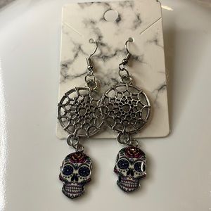 Sugar Skull Day of the Dead Halloween Earrings